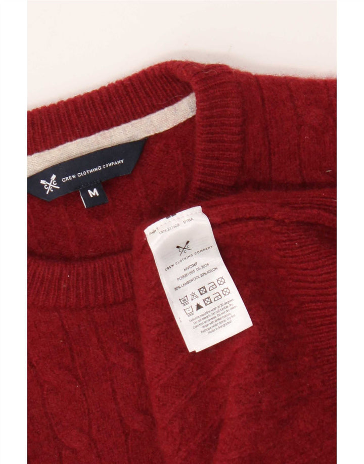 Crew Clothing Pull à col pour homme en laine d'agneau rouge moyen