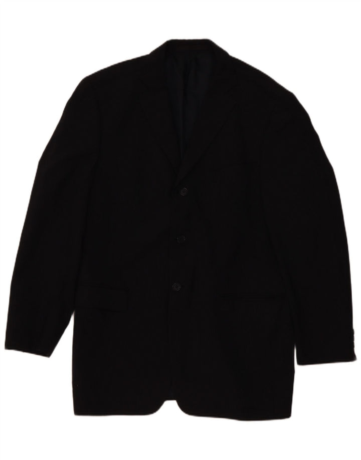Marks & Spencer Veste Blazer Homme UK 42 Large Bleu Marine Rayé Classique