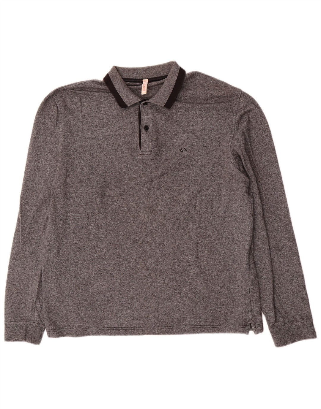 Sun68 Polo à manches longues pour homme XL en coton gris