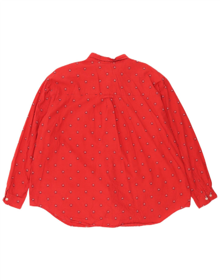 Dockers Chemise surdimensionnée pour femme UK 20 2XL Coton géométrique rouge