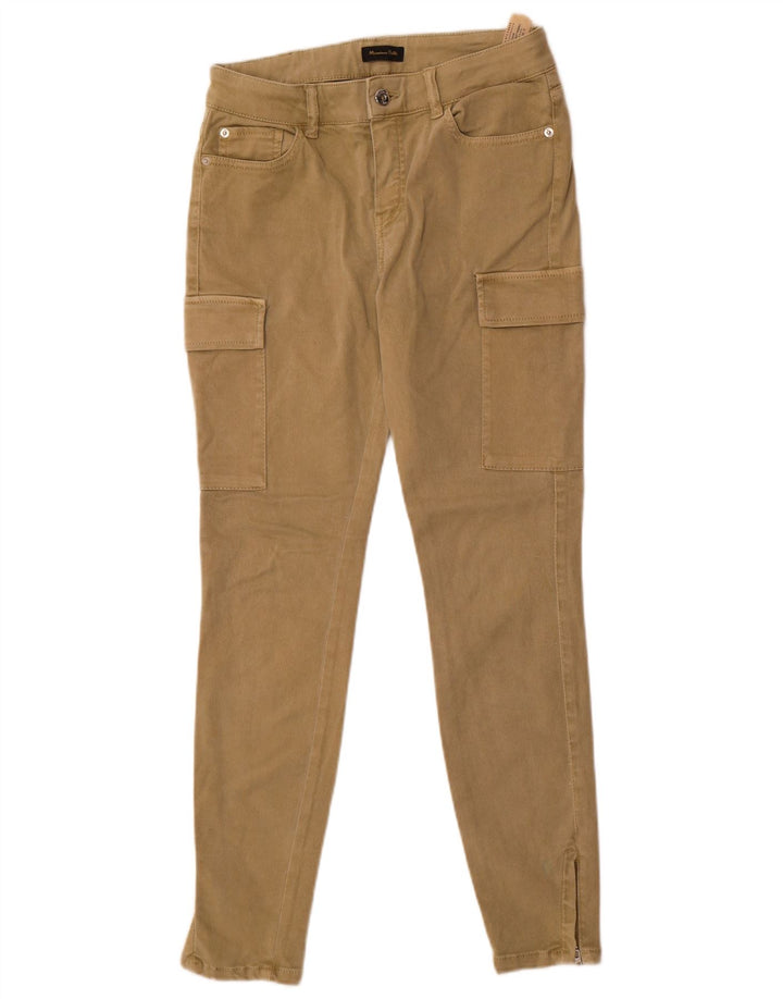 Massimo Dutti Pantalon cargo skinny pour femme EU 40 Medium W30 L29 Kaki