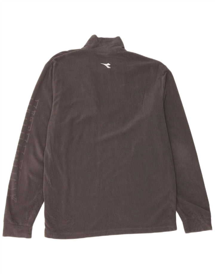 Diadora Pull Polaire Graphique Zip Neck Homme XL Gris Polyester