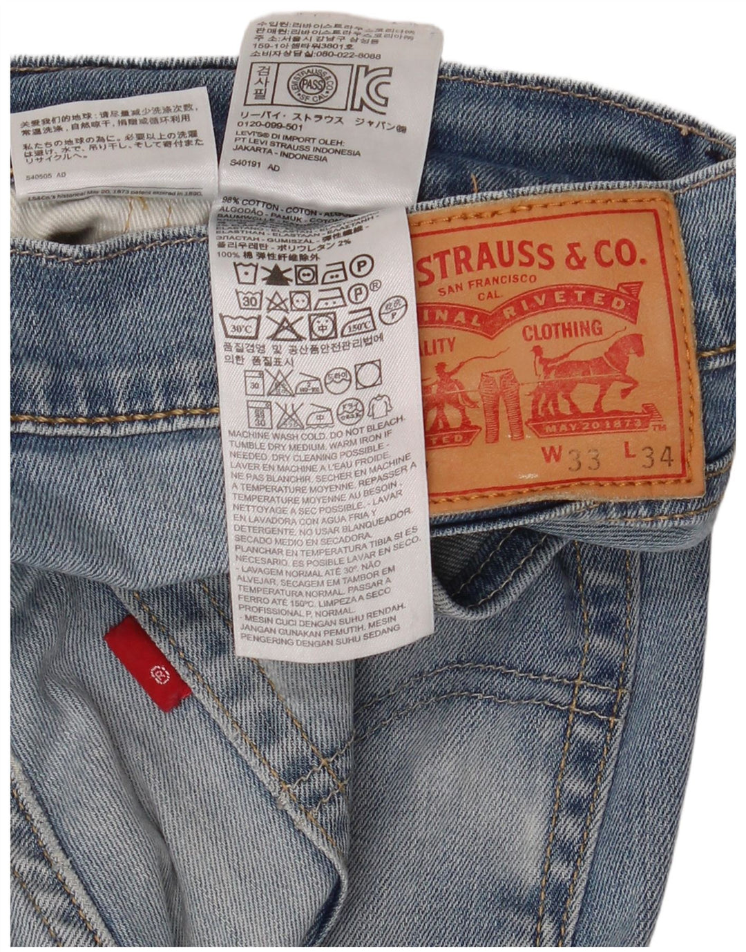 Levi's Jean Slim 511 Homme Bleu Coton W33 L34