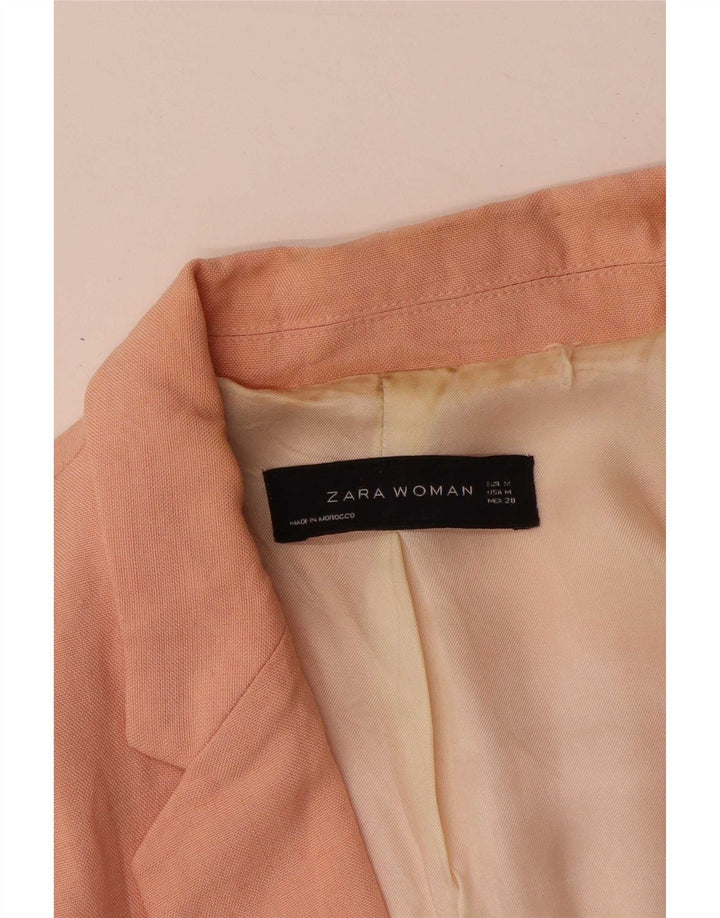 Zara Veste Blazer 1 Bouton Femme UK 14 Viscose Rose Moyen