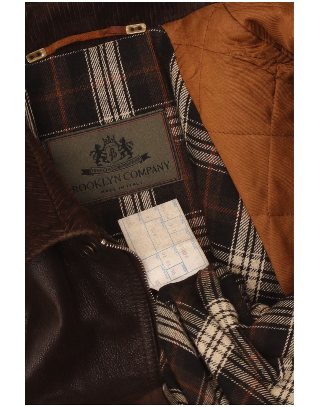 veste en cuir homme vintage IT 50 Grand cuir marron
