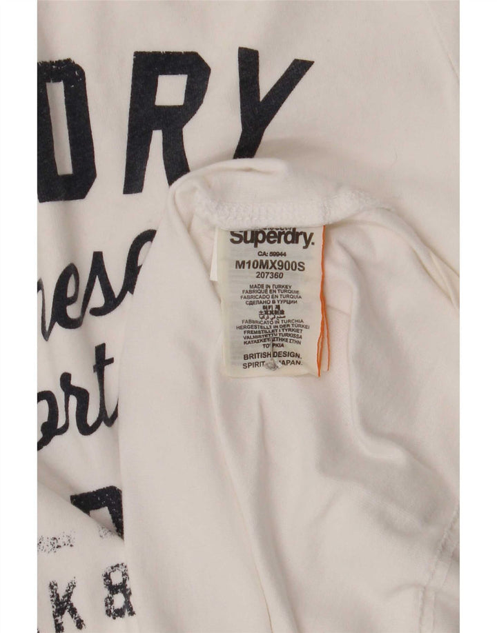 Superdry T-Shirt Graphique Homme Blanc Moyen Coton