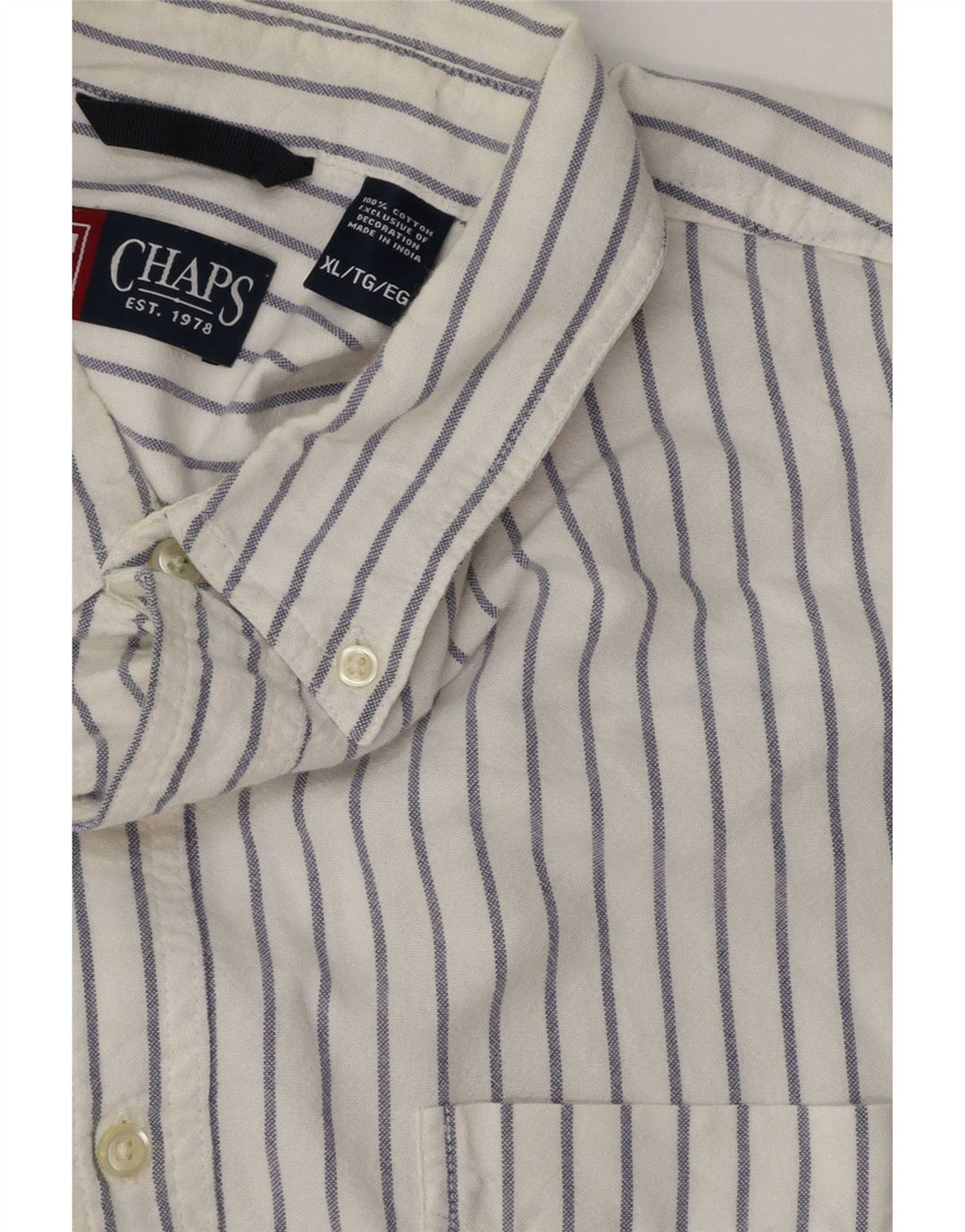 Chaps Chemise Homme XL Coton Rayé Blanc