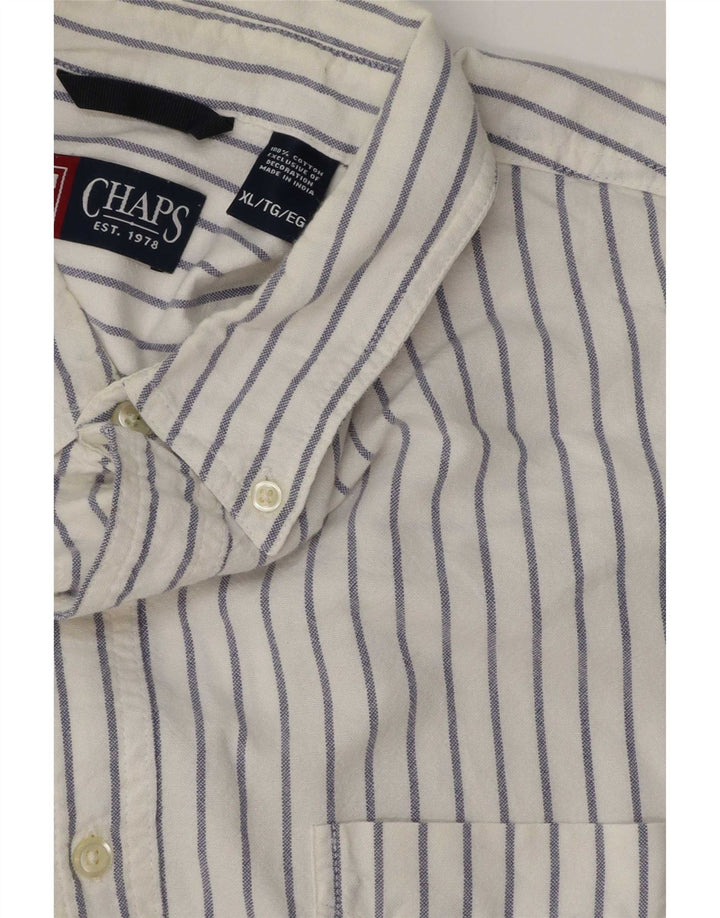 Chaps Chemise Homme XL Coton Rayé Blanc