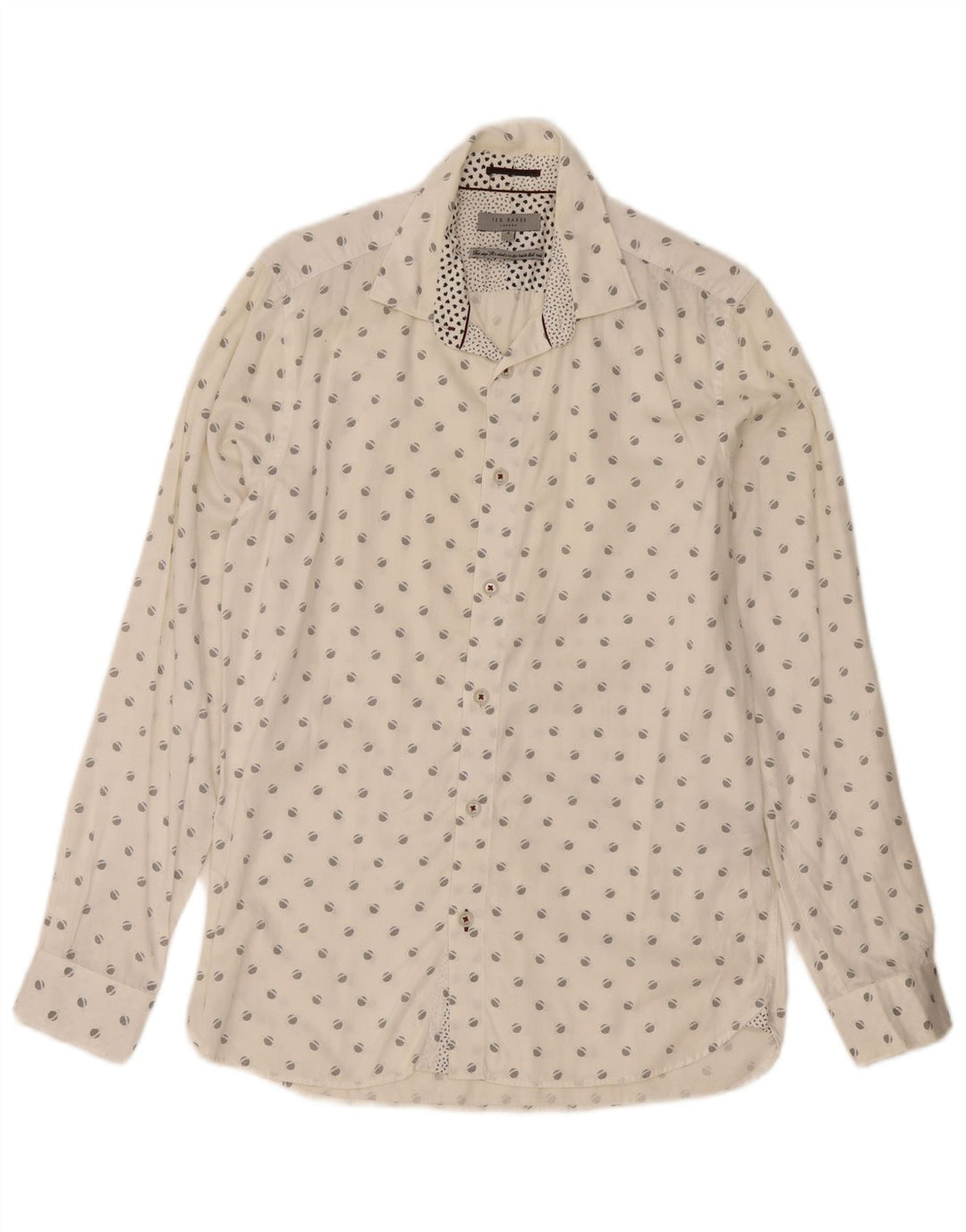 Ted Baker Chemise à motif abstrait pour homme Taille 3 Coton blanc moyen