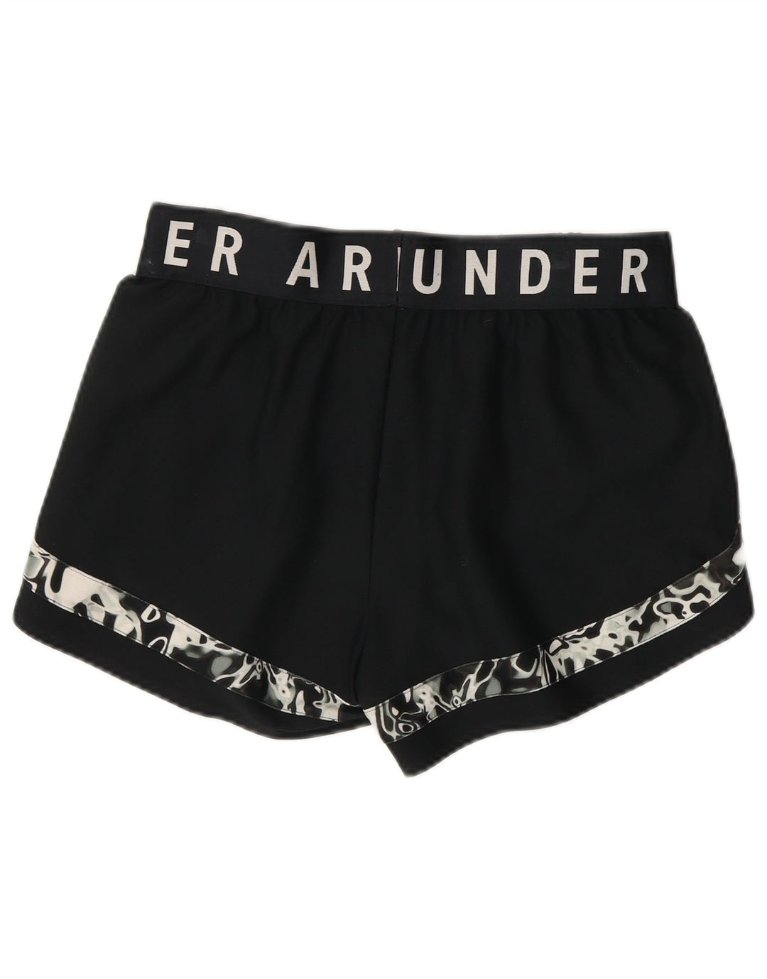 Under Armour Short de sport à motif abstrait pour femme UK 12 Noir moyen