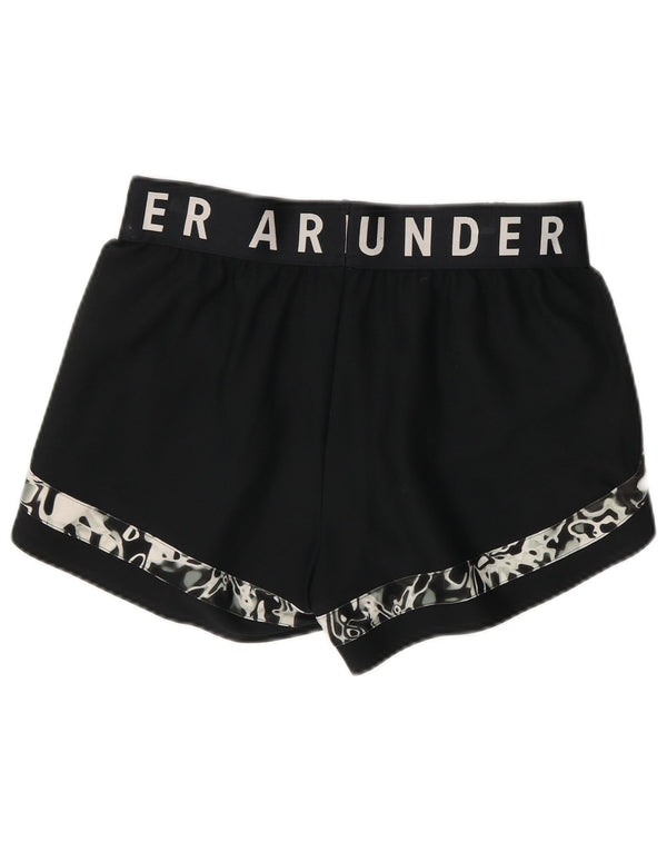 Under Armour Short de sport à motif abstrait pour femme UK 12 Noir moyen