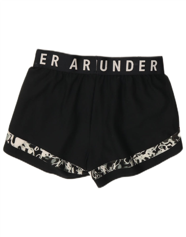 Under Armour Short de sport à motif abstrait pour femme UK 12 Noir moyen