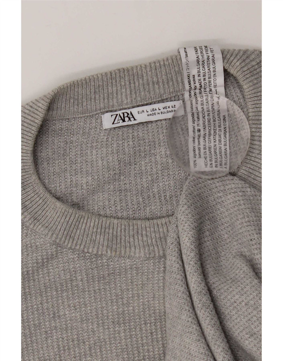 Zara Pull ras du cou pour homme, grand gris