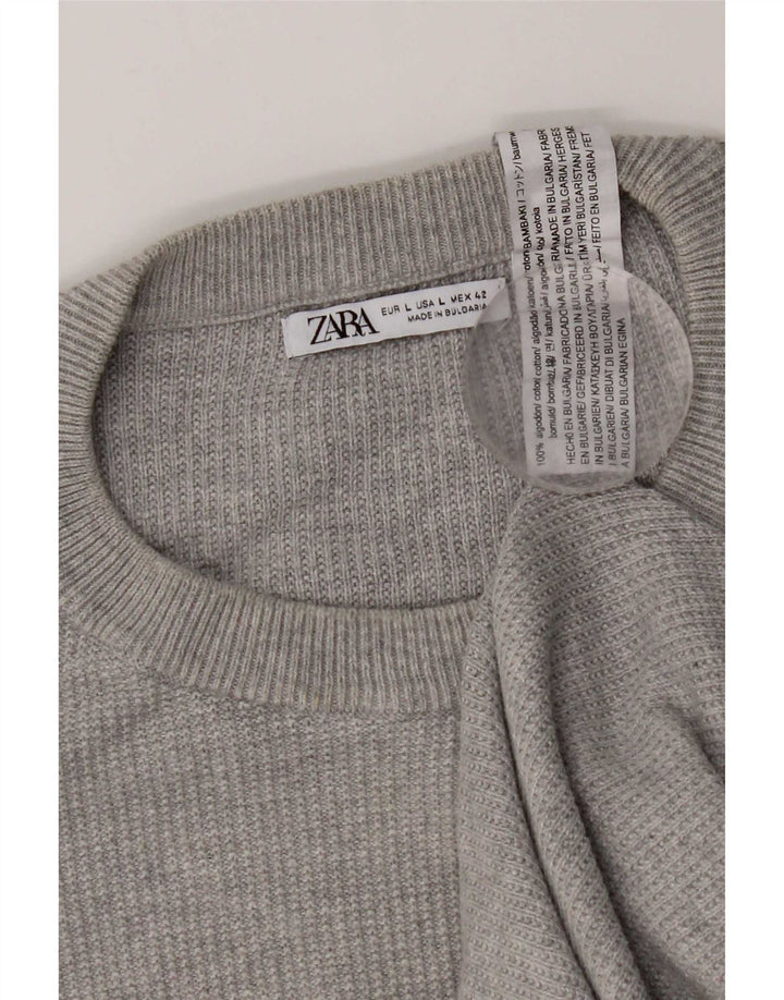 Zara Pull ras du cou pour homme, grand gris