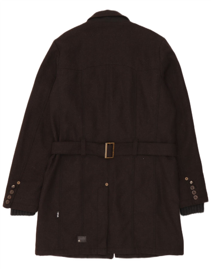 KHUJO Manteau Homme UK 40 Grand Marron à Chevrons Polyester