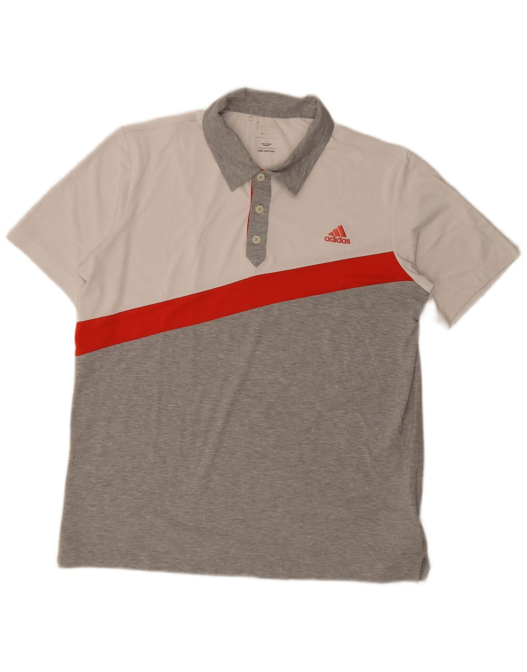 Adidas Hommes Climalite Polo Grand Gris Colorblock Polyester