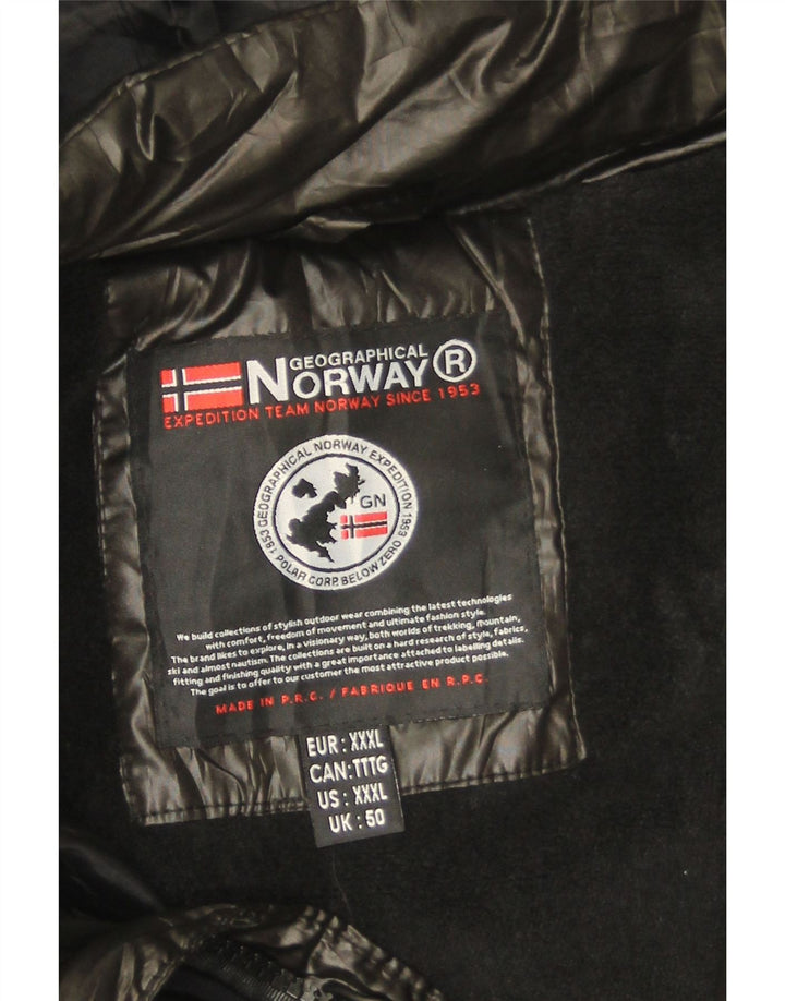Veste matelassée à capuche pour hommes UK 50 3XL Noir Polyester