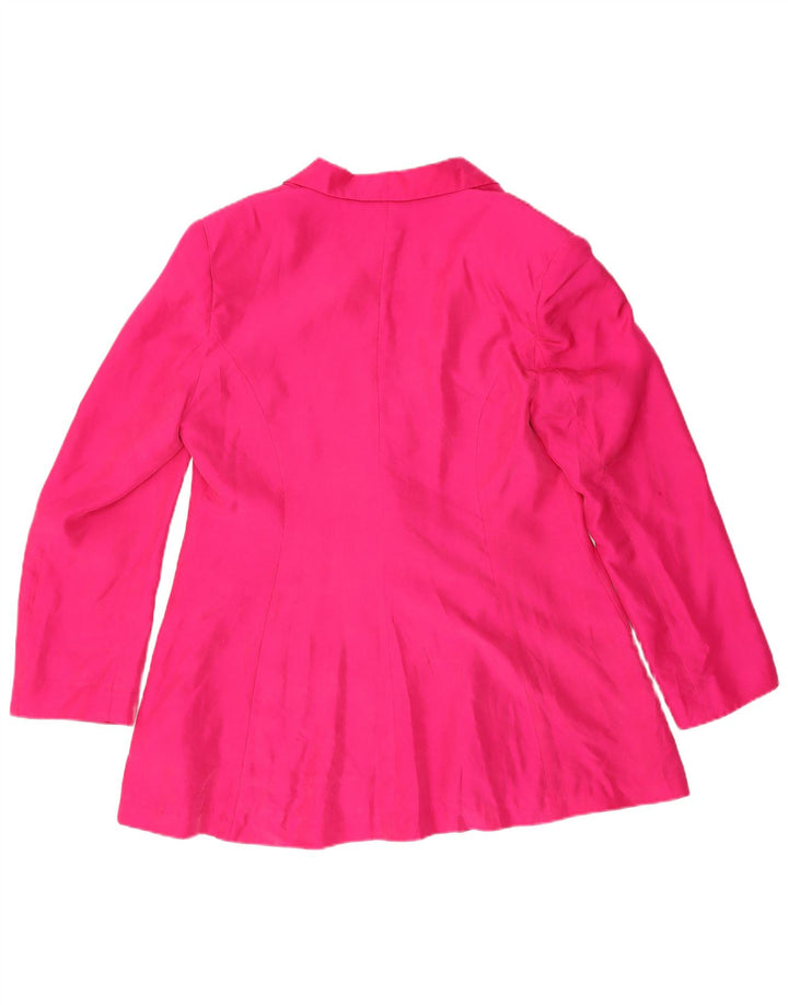 Yorn Veste Blazer 1 Bouton Femme EU 40 Soie Rose Moyen