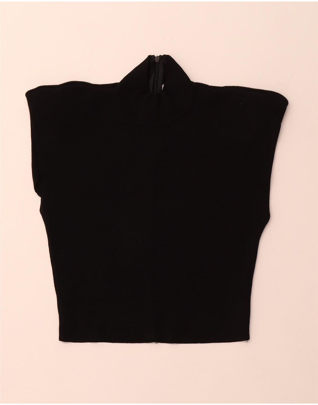 ZARA Pull court à col roulé pour femme UK 12 Noir moyen