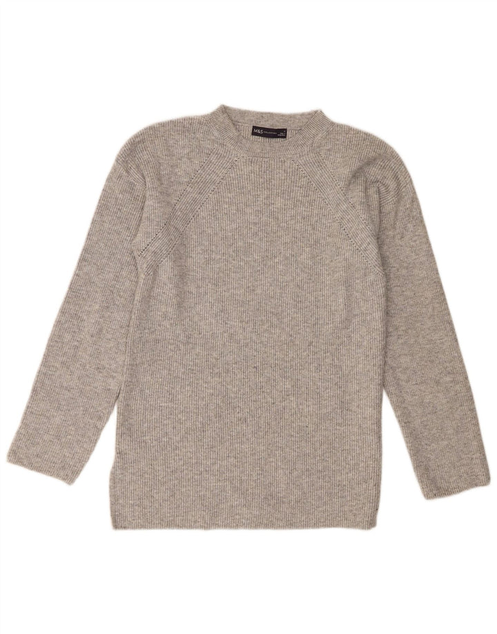 Marks & Spencer Pull à col rond pour femme UK 12 Gris moyen moucheté
