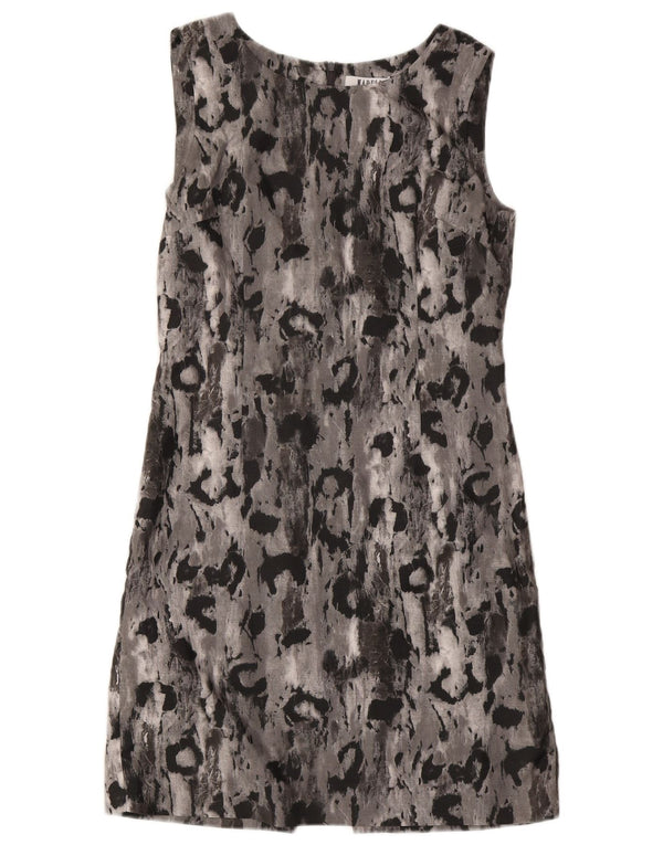 Marella Robe fourreau sans manches à motif abstrait pour femme UK 12 Gris moyen