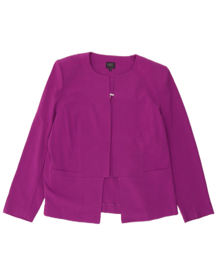 Marks & Spencer Veste blazer ouverte pour femme UK 16 Large Violet Polyester