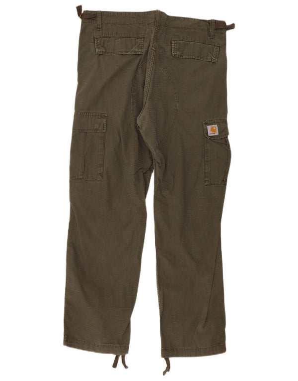 Carhartt Pantalon Cargo Droit Homme W33 L30 Coton Rayé Kaki