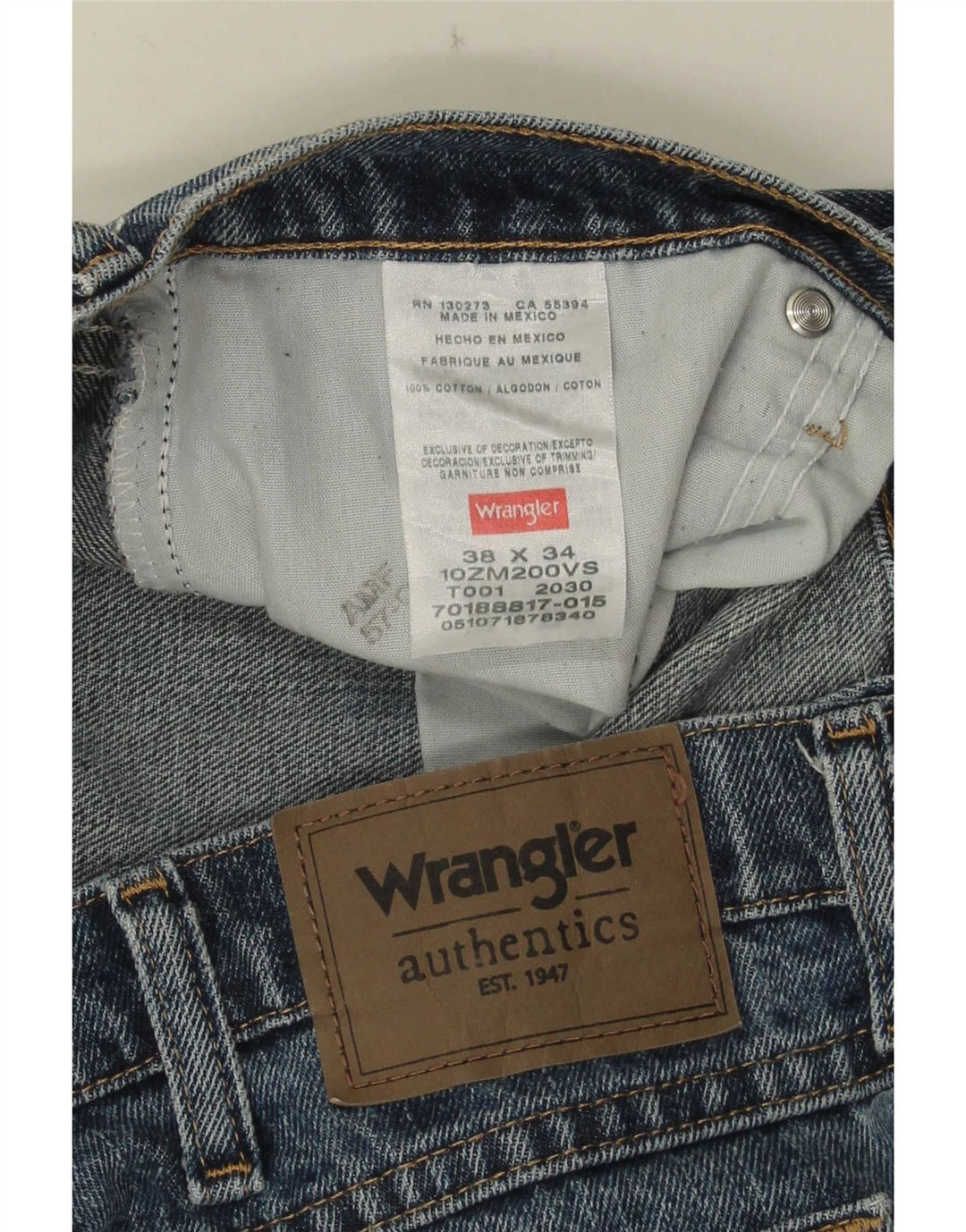 Wrangler Jean droit homme W38 L34 bleu coton