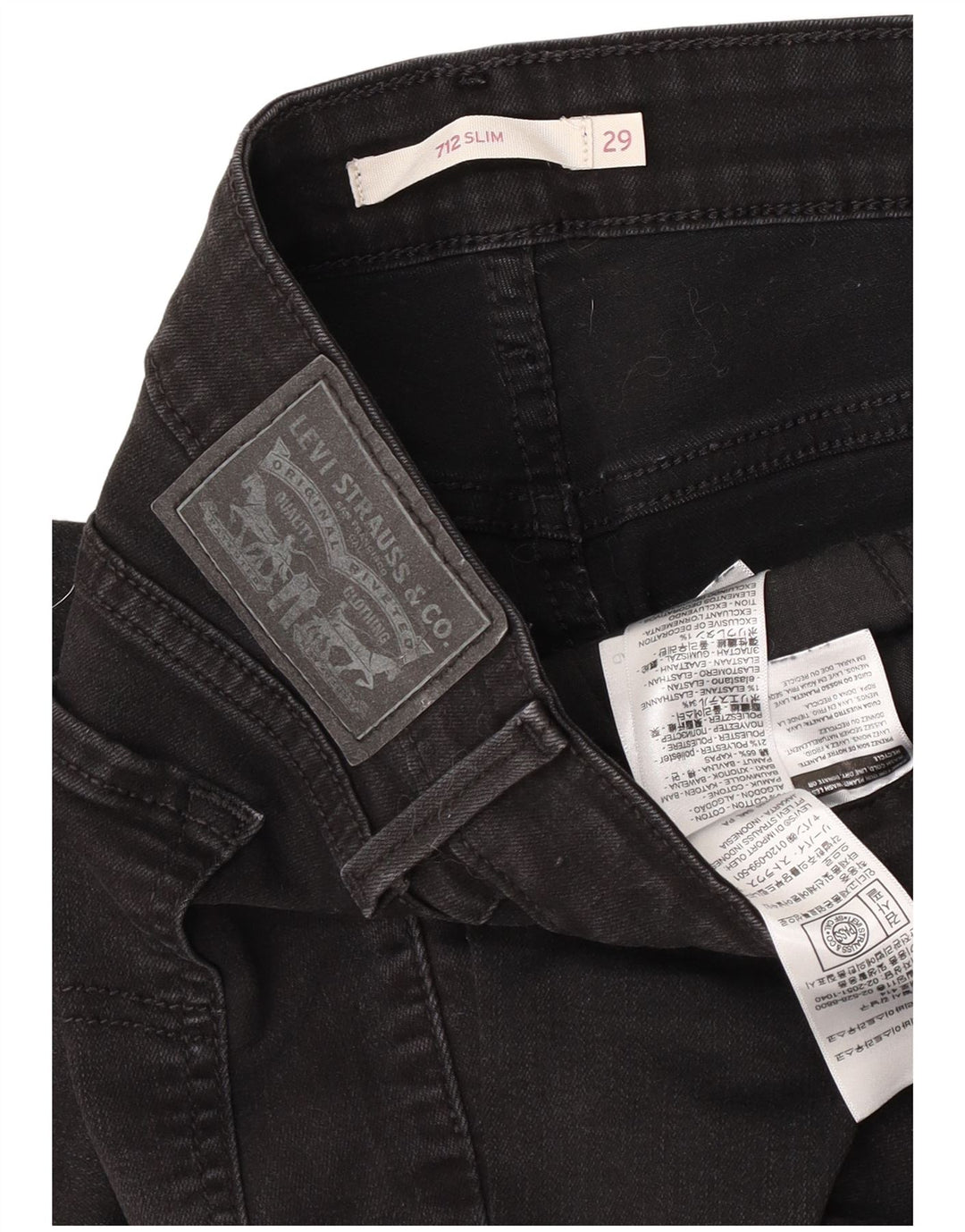 Levi's Jean Slim 712 Femme W29 L27 Coton Noir