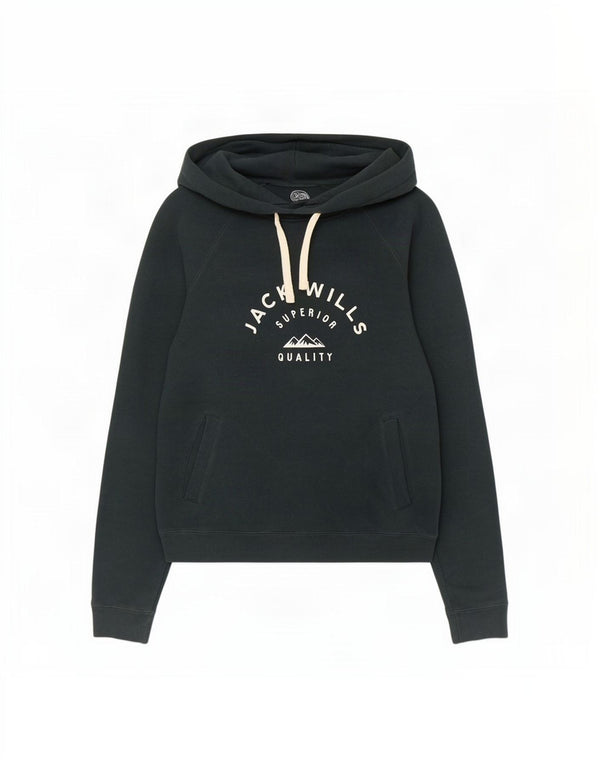 Jack Wills Pull à capuche graphique pour femme UK 8 Small Vert Coton