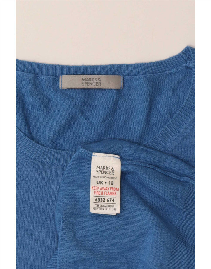 Marks & Spencer Pull col bateau pour femme UK 12 Bleu moyen