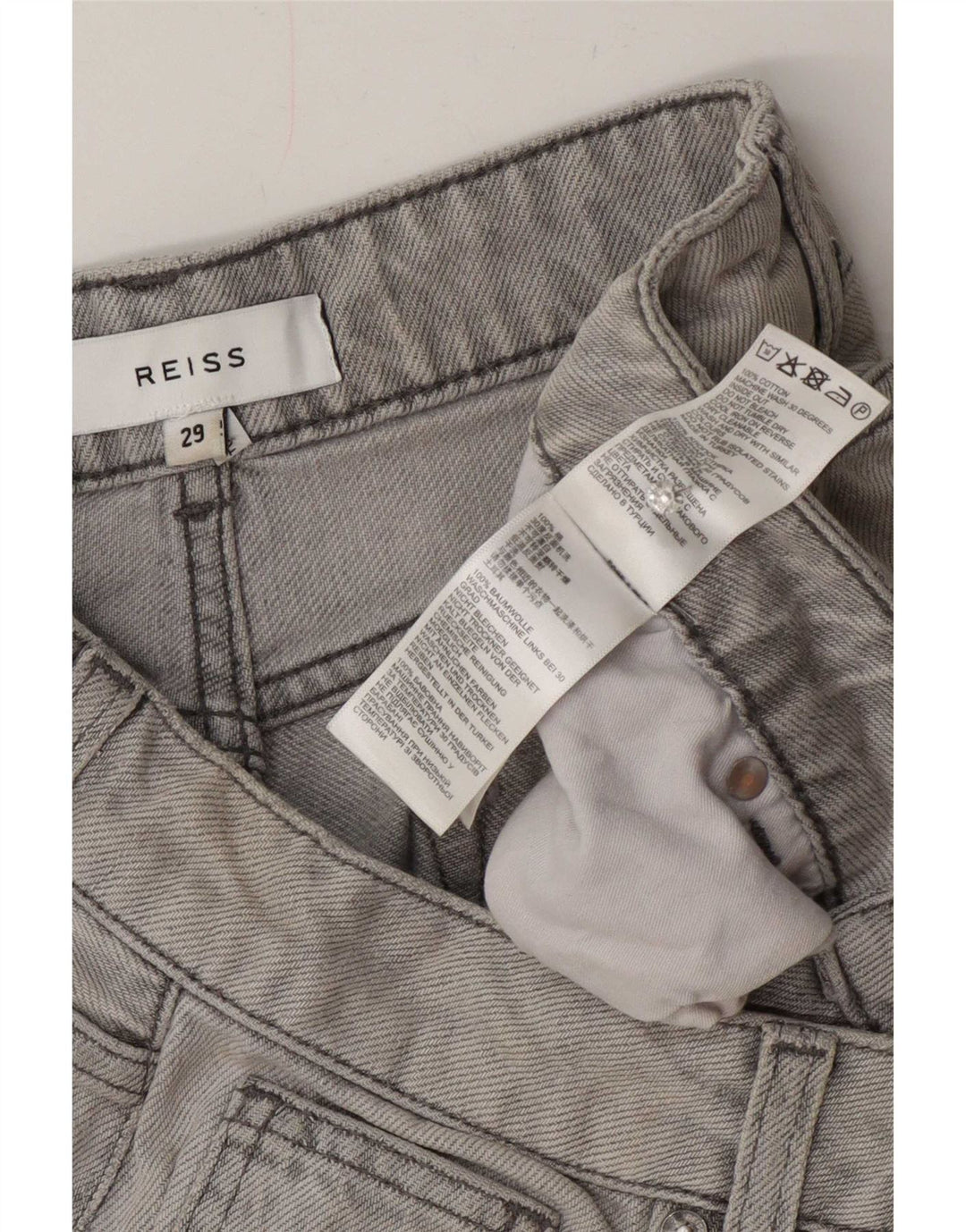 Reiss Femme Capri Jeans W29 L21 Gris Coton