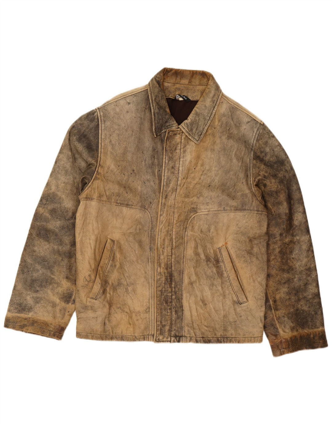 Desi Veste en cuir pour homme UK 38 Cuir marron moyen