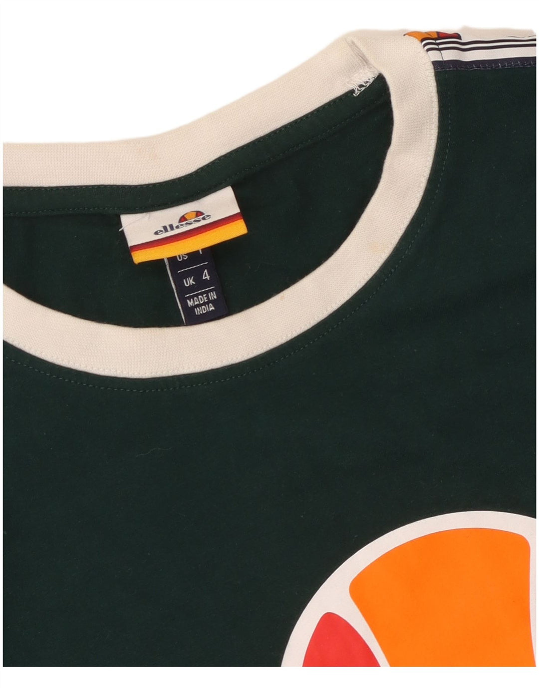 ELLESSE T-shirt court graphique pour femme UK 4 XS Vert Coton