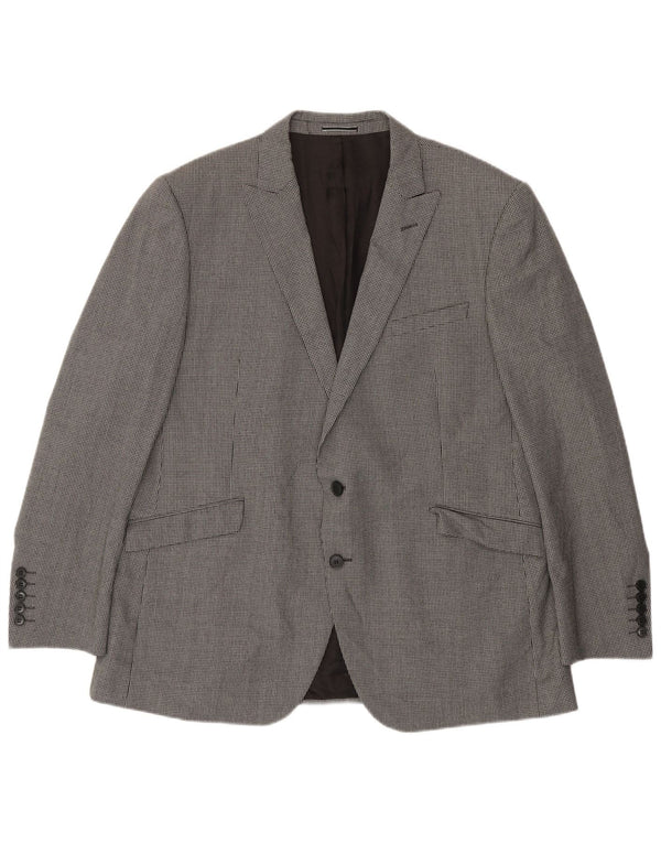 Marks & Spencer Veste blazer à 2 boutons pour homme UK 46 3XL Gris pied-de-poule en laine