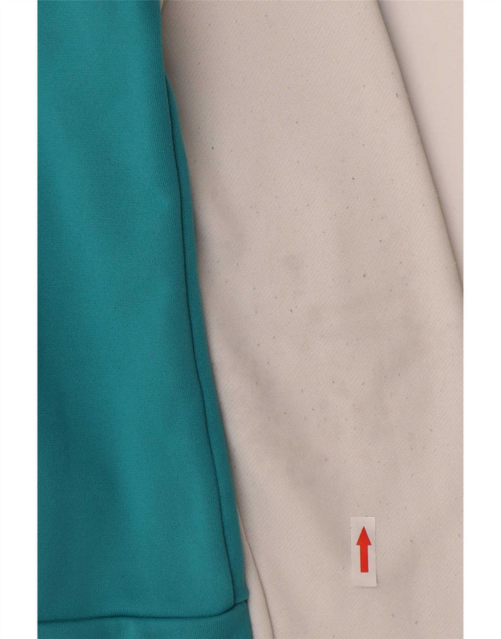 Adidas Pull à capuche zippé pour femme UK 12 Polyester color block blanc moyen