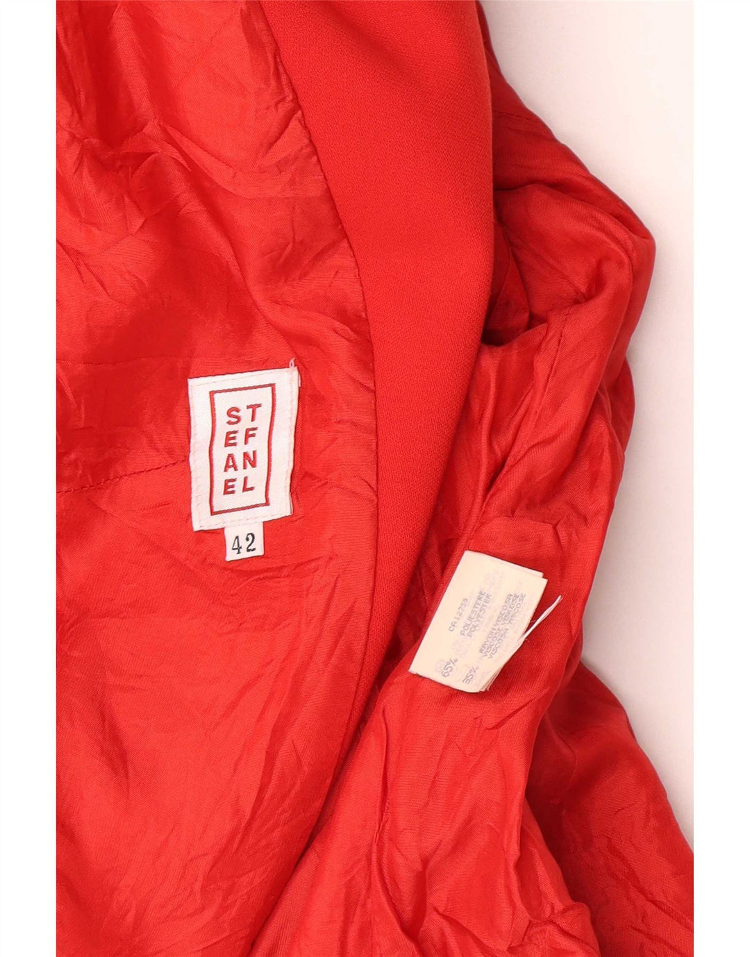Stefanel Veste Blazer 4 Boutons Femme IT 42 Rouge Moyen Polyester