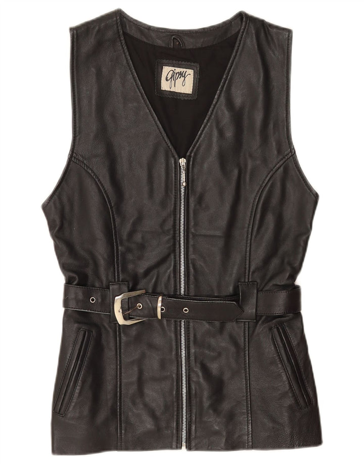 Gipsy Gilet en cuir pour femme UK 12 Cuir noir moyen