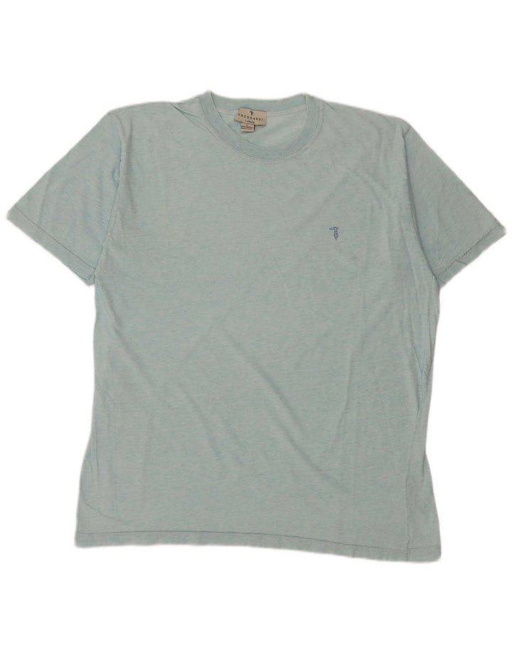 Trussardi T-Shirt Top Large Bleu Coton Homme