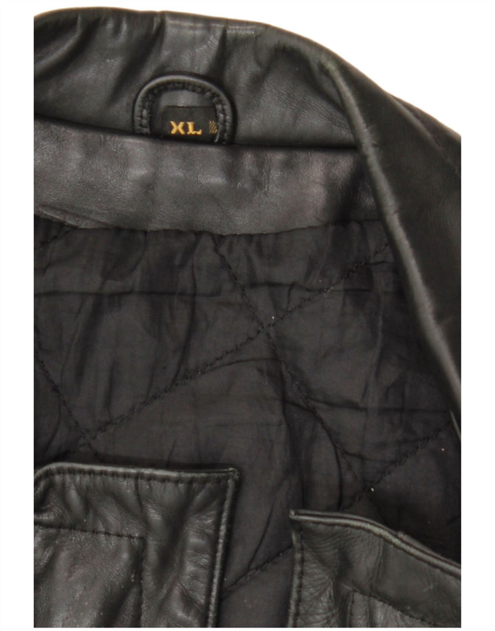 veste en cuir militaire vintage pour hommes UK 42 XL Noir
