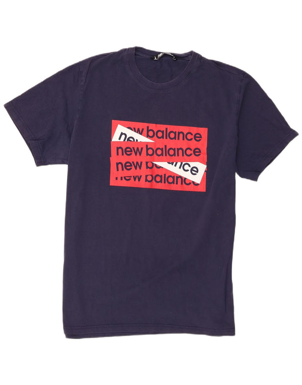 New Balance T-Shirt graphique homme haut 2XL bleu marine coton