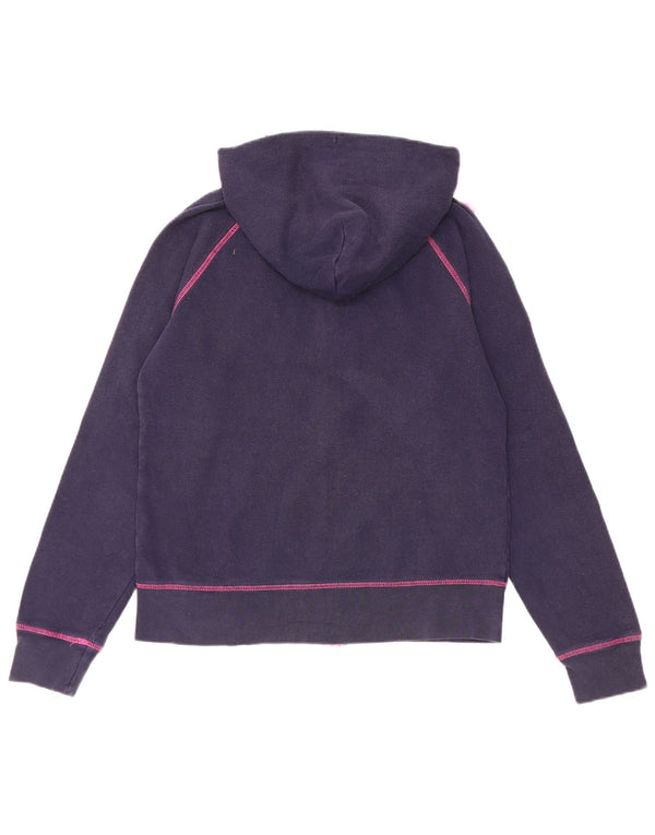 Gap Pull à capuche zippé pour femme UK 14 Bleu marine moyen Coton