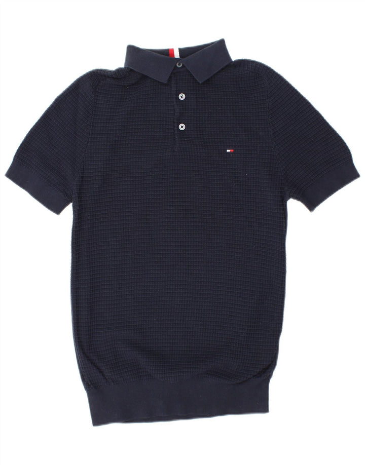 TOMMY HILFIGER Pull à manches courtes et col polo pour homme XS Bleu marine