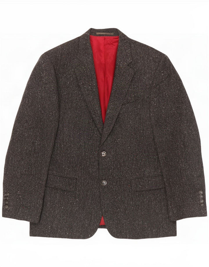 Magee Veste blazer courte à 2 boutons pour homme Taille 40 Gris moyen moucheté