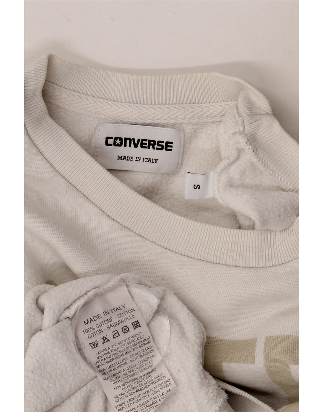CONVERSE Sweat-shirt graphique pour hommes Petit coton blanc
