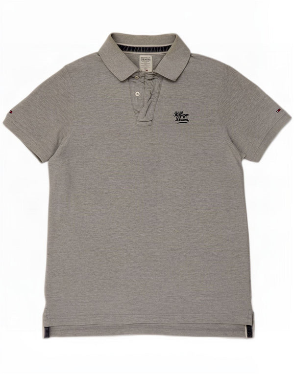 Tommy Hilfiger Polo Homme XL Gris Moucheté Coton