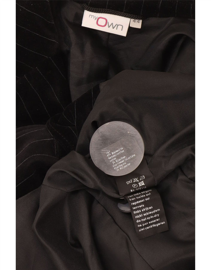 My Own Veste blazer en velours à 2 boutons pour femme IT 44 Noir moyen à fines rayures