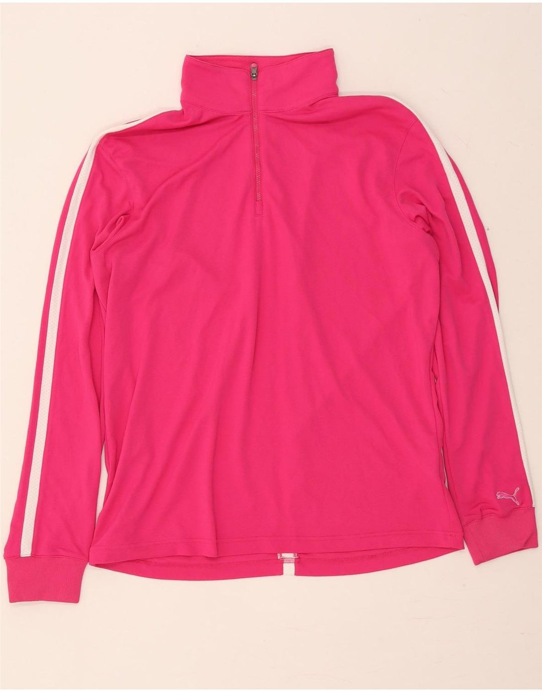 Puma Haut de survêtement surdimensionné à col zippé pour femme UK 14 Rose moyen