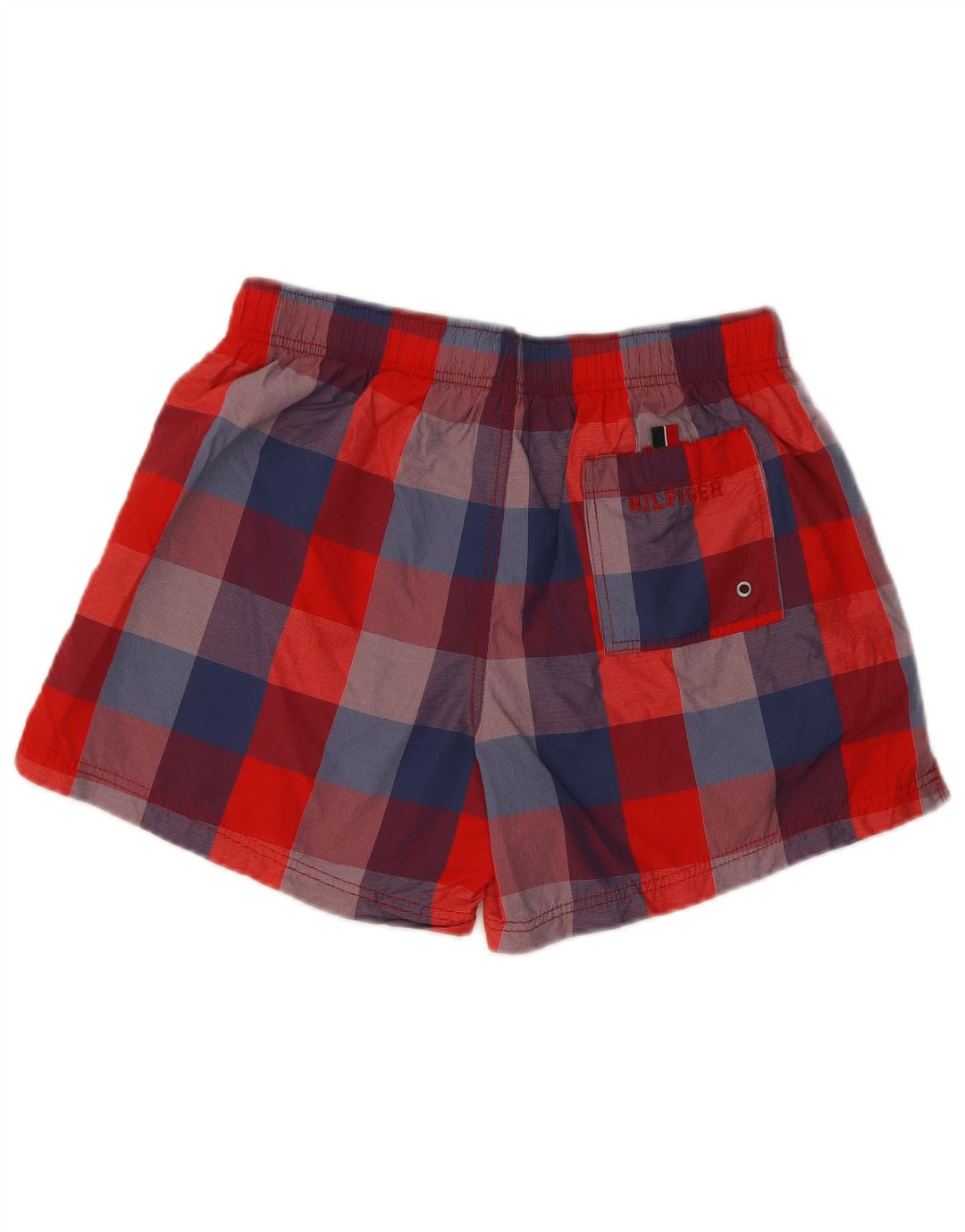 Tommy Hilfiger Short de bain homme en nylon à carreaux rouge moyen