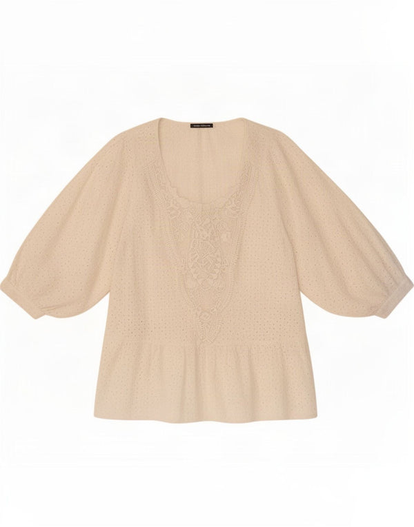 Zara Chemisier à manches 3/4 pour femme UK 10 Small Blanc
